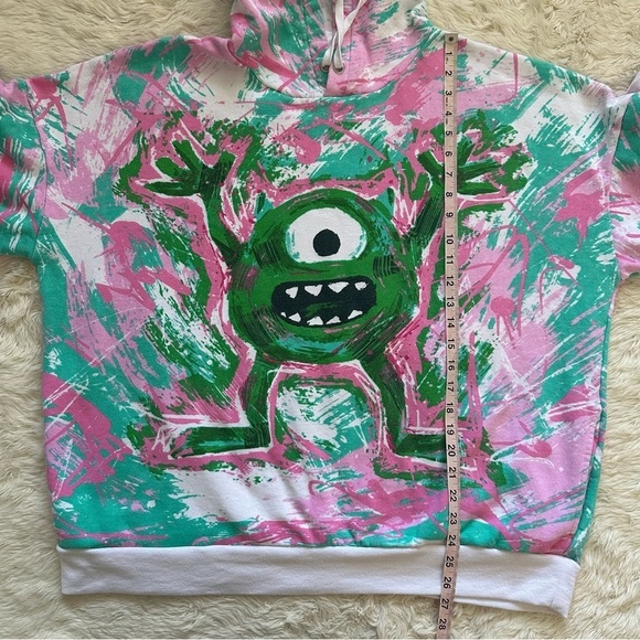 Disney Hoodie Monsters Inc Mike Wazowski Graffiti Long Sleeve Pullover Hooded XL - Picture 11 of 12